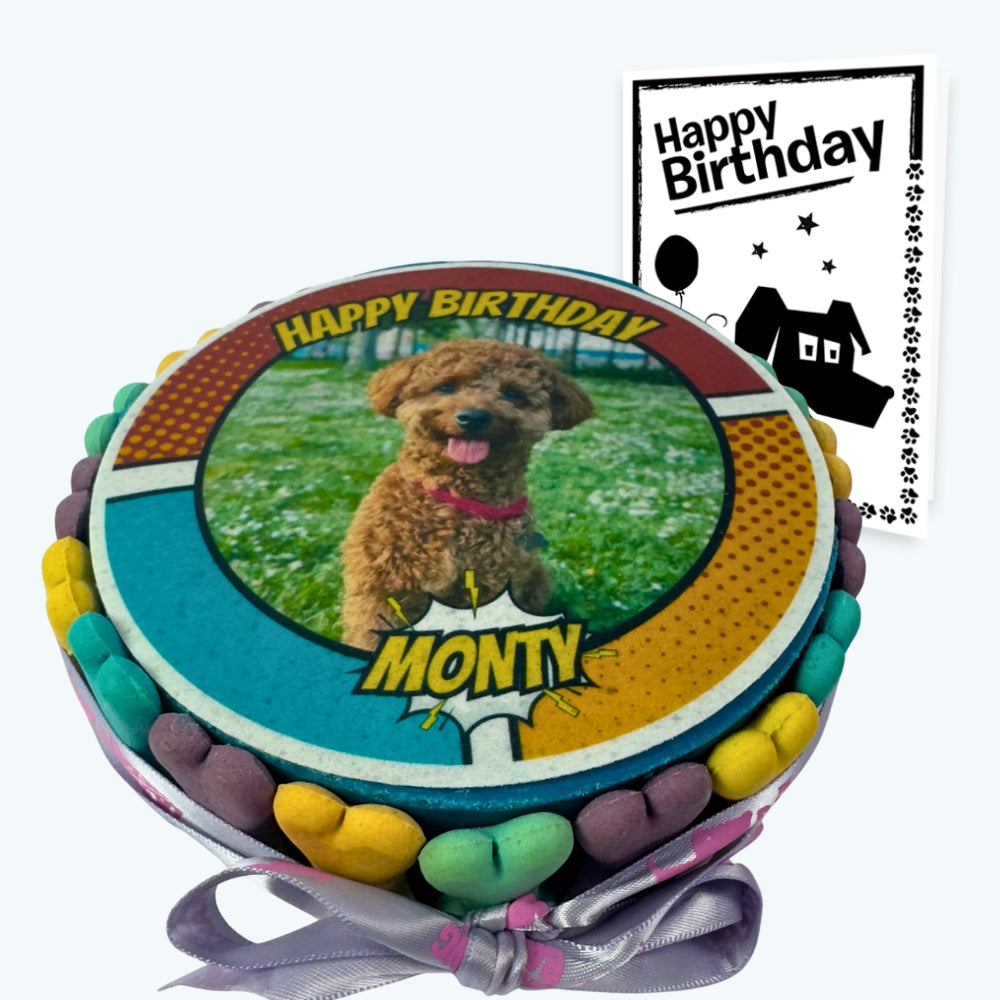 Paw! Pow! Party! - Personalised Dog Picture Cake & Card
