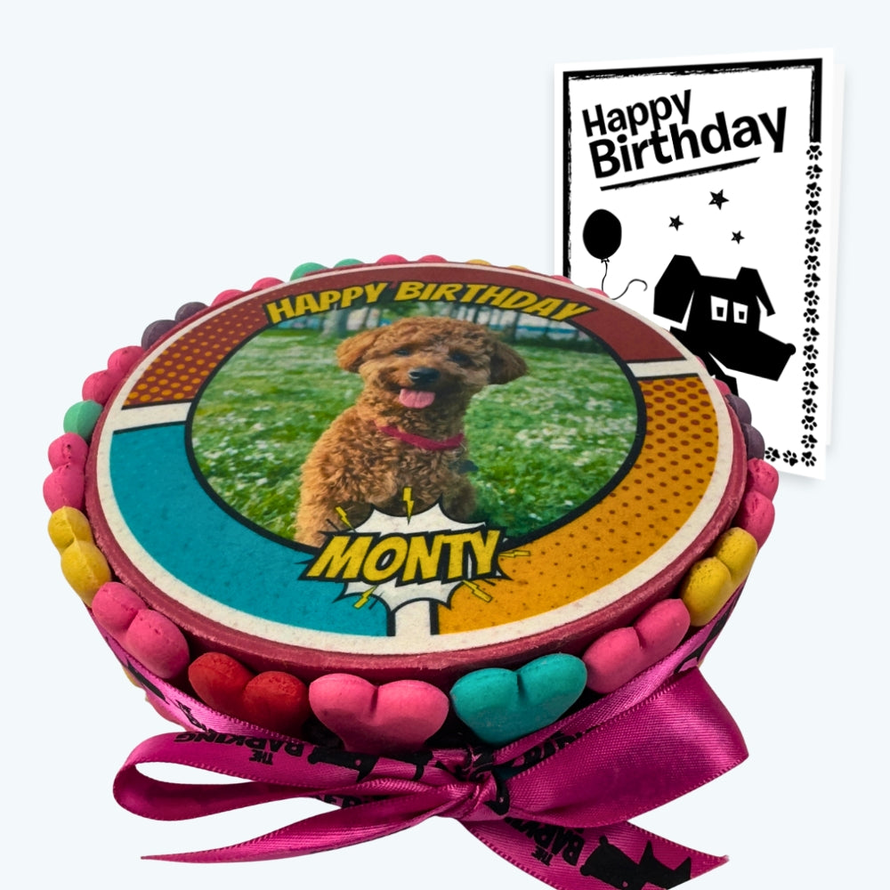Paw! Pow! Party! - Personalised Dog Picture Cake & Card