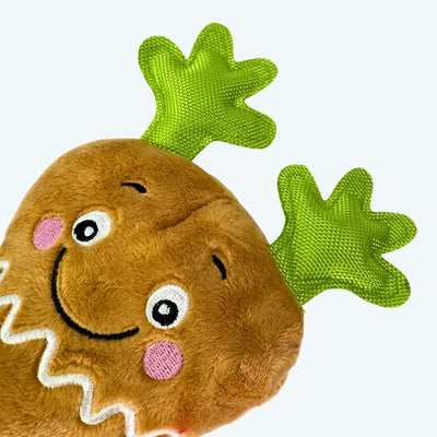Christmas Gingerbread Carrot Plush Dog Toy