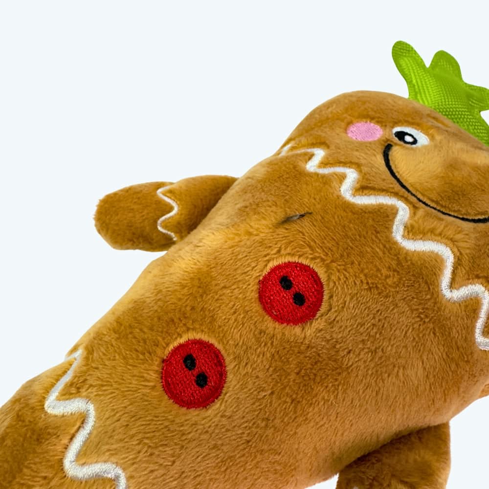 Christmas Gingerbread Carrot Plush Dog Toy