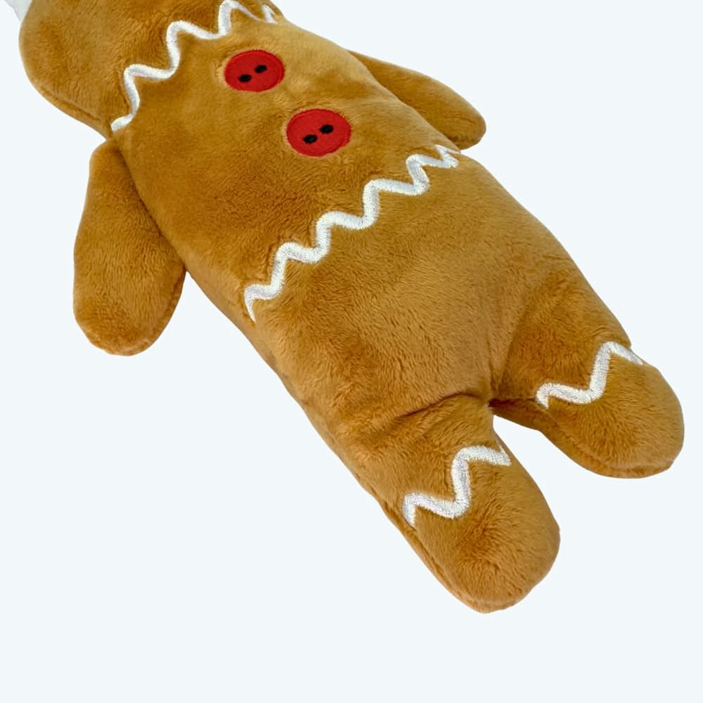 Christmas Plush Gingerbread Man Dog Toy