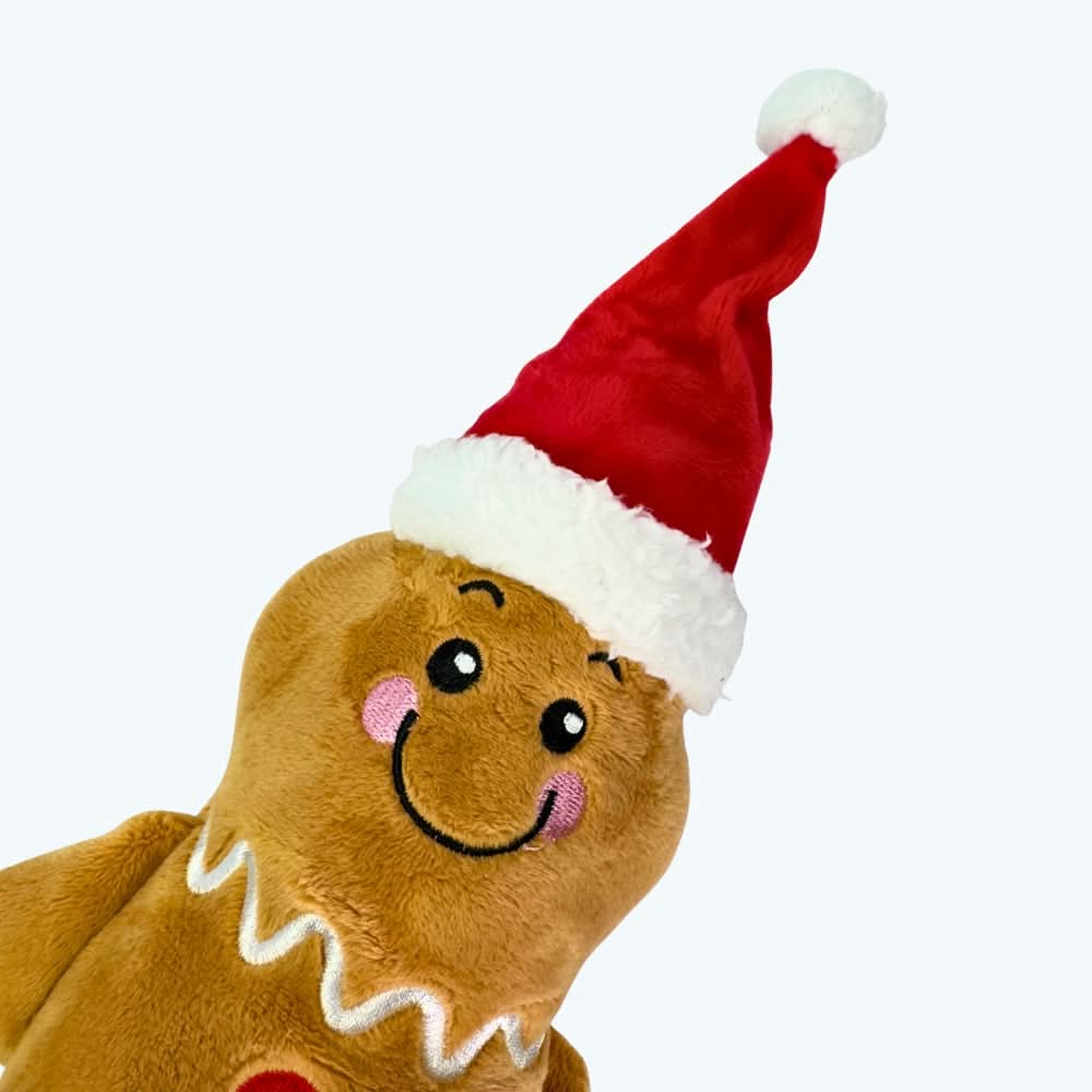 Christmas Plush Gingerbread Man Dog Toy
