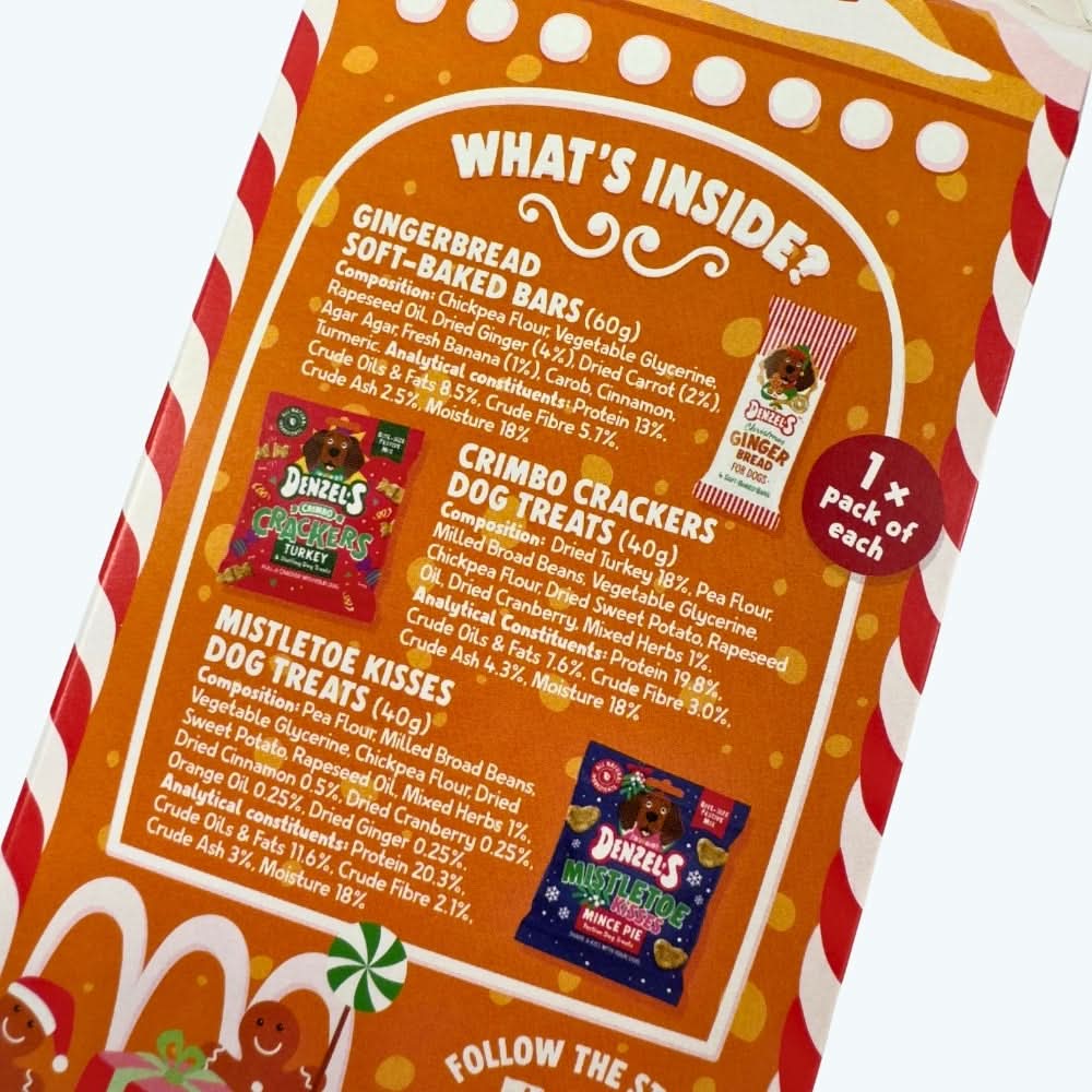 Festive Gingerbread House Gift Box of Dog Treats