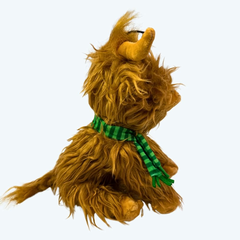 Festive Highland Cow Plush Dog Toy