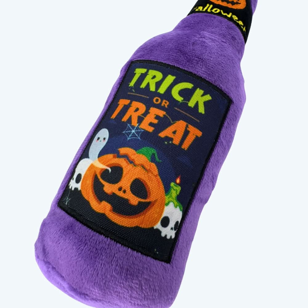 Halloween Trick or Treat Plush Bottle Dog Toy