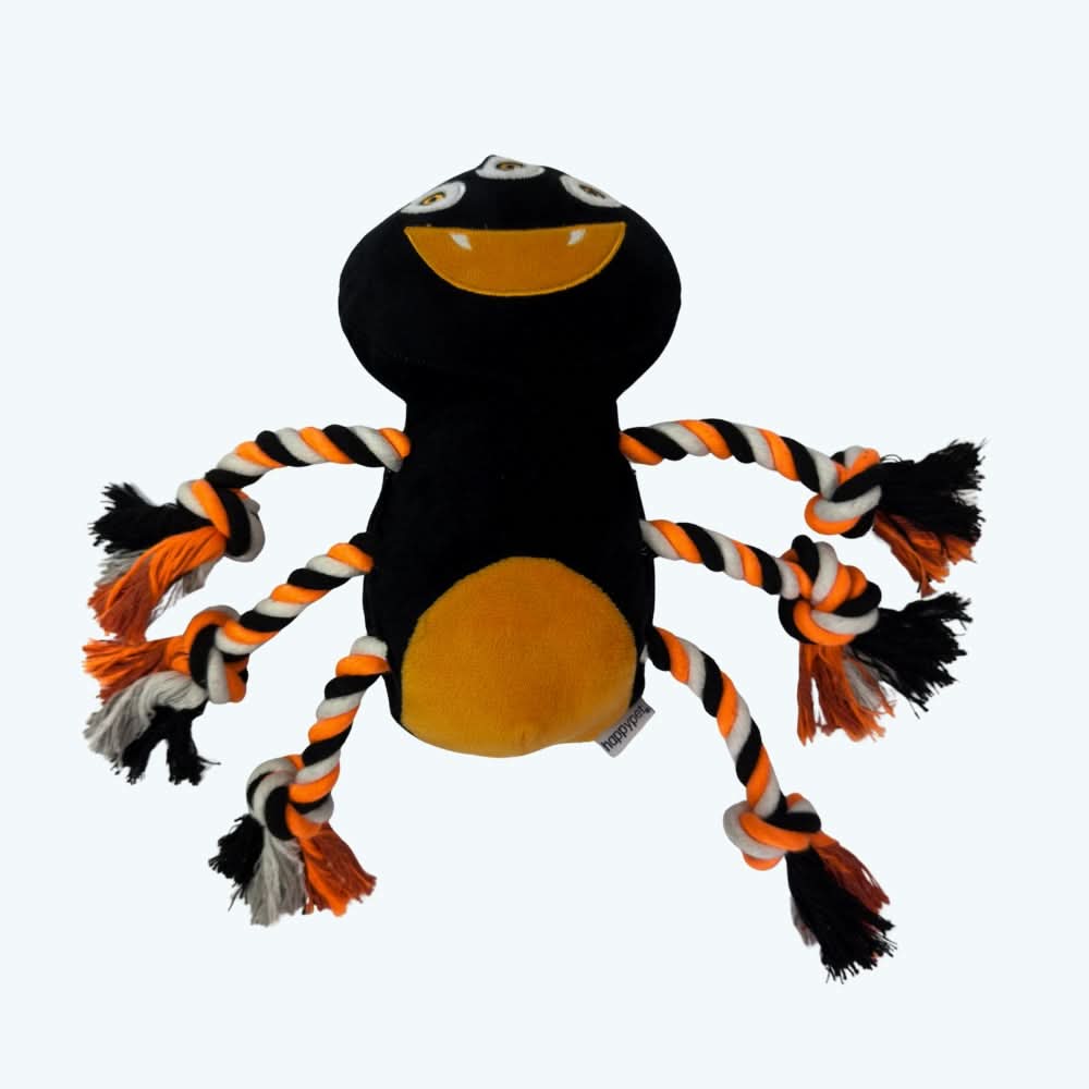 Happy Halloween Plush Spider Rope Dog Toy