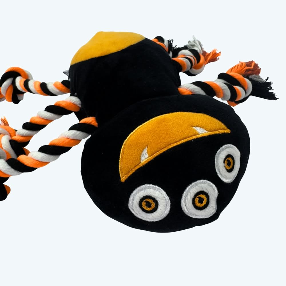 Happy Halloween Plush Spider Rope Dog Toy
