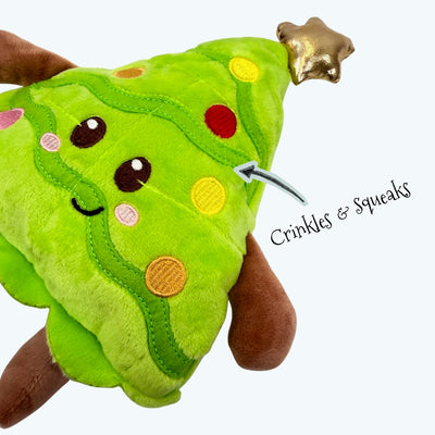 Tinsel Terry Squeak & Crackle christmas dog toy