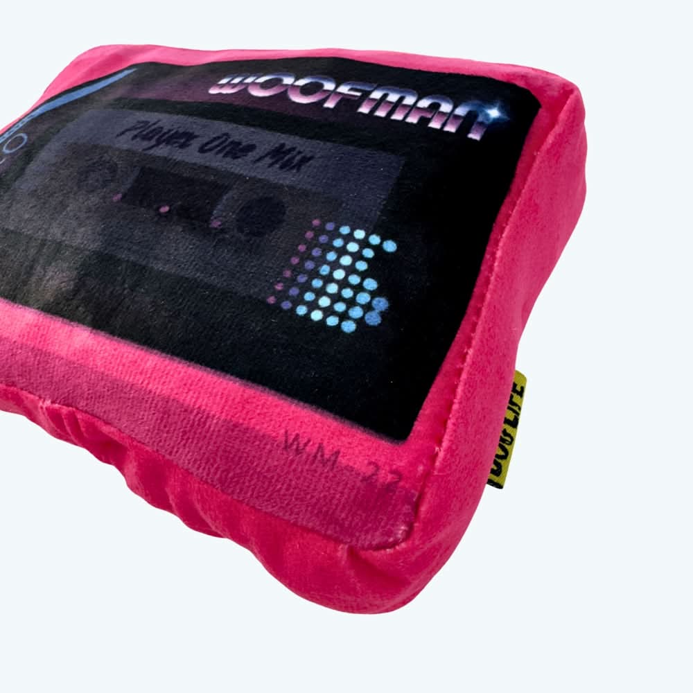 Woofman Cassette Tape Plush Crinkly Dog Toy