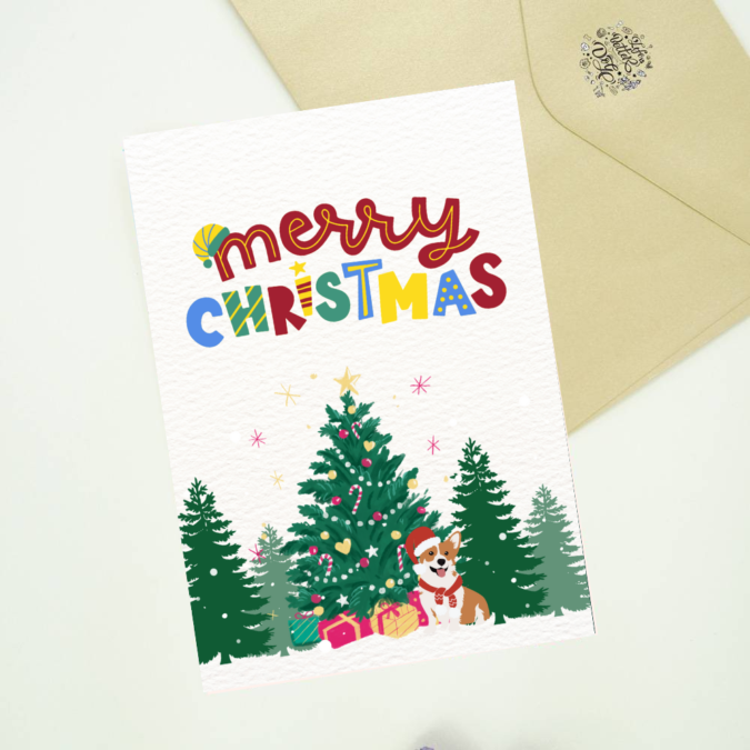 Edible dog christmas card