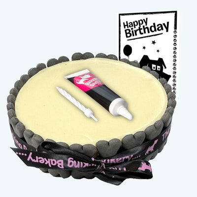 Dog Birthday Cake, Icing Pen & Card - White