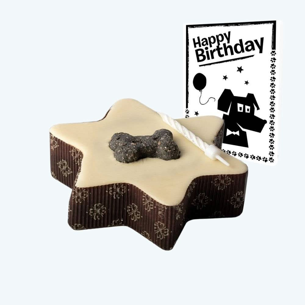 Small Star Shaped Dog Cake & Birthday Card