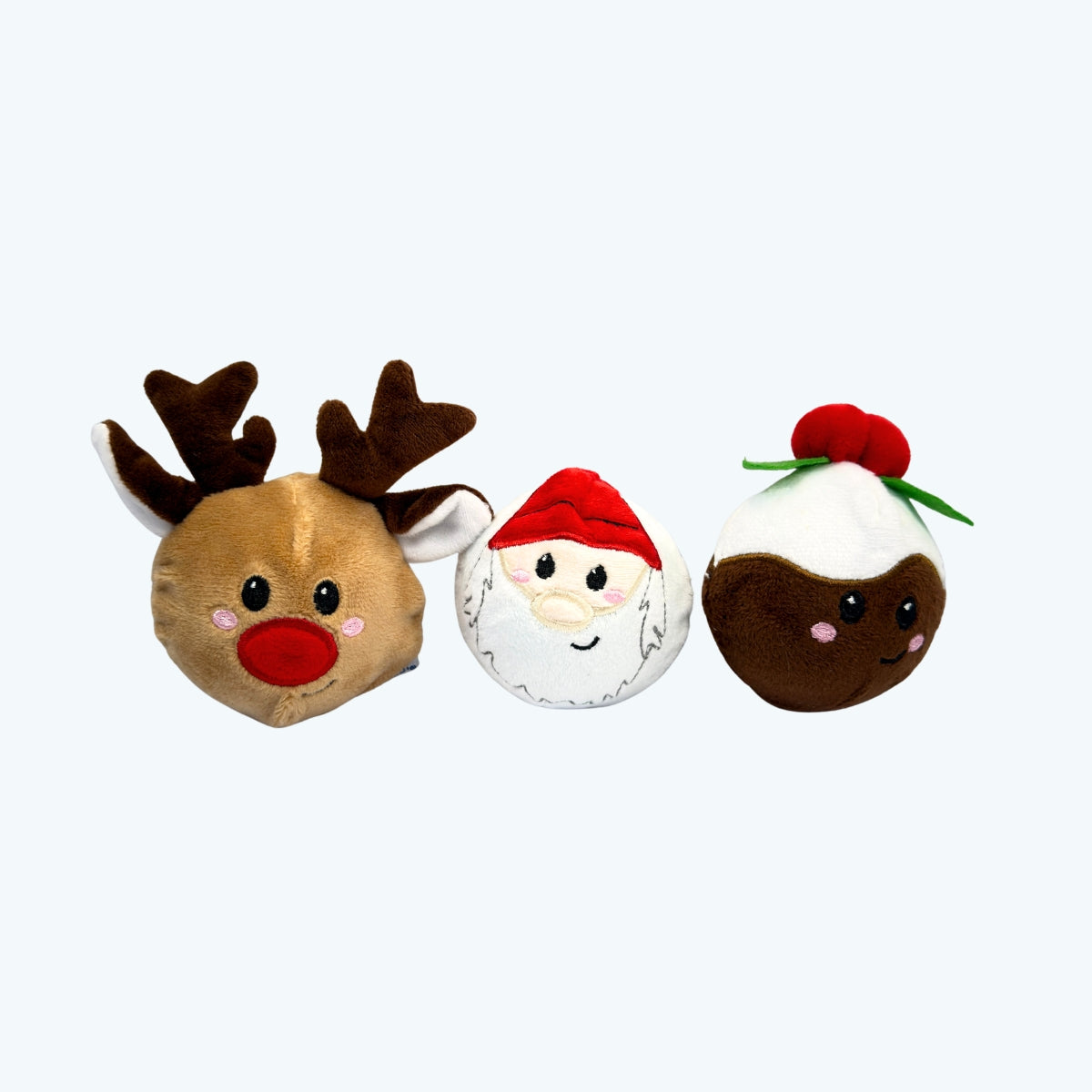 3 Tough Festive Character Balls Dog toy