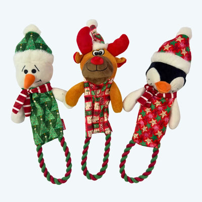 Christmas Crackle Tummies Rope Dog Toy