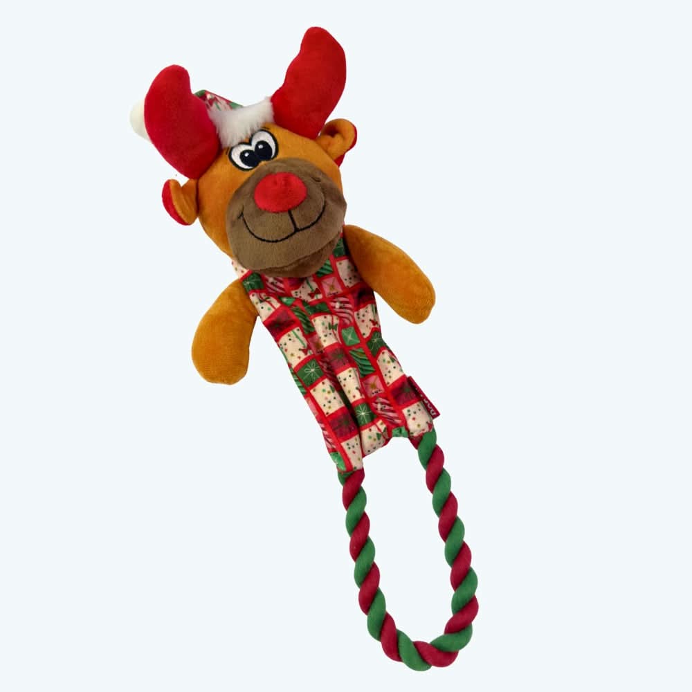 Christmas Crackle Tummies Rope Dog Toy