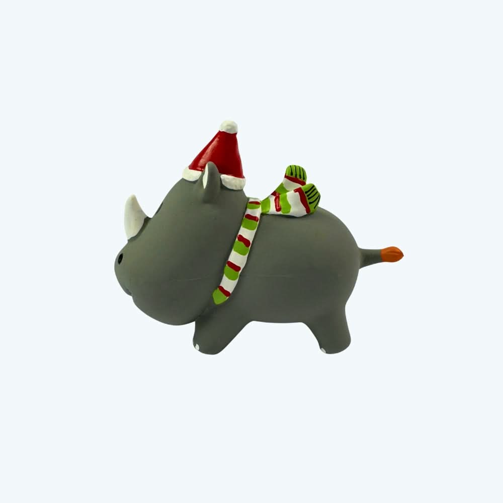 Christmas Rhino Squeeky Latex Dog Toy