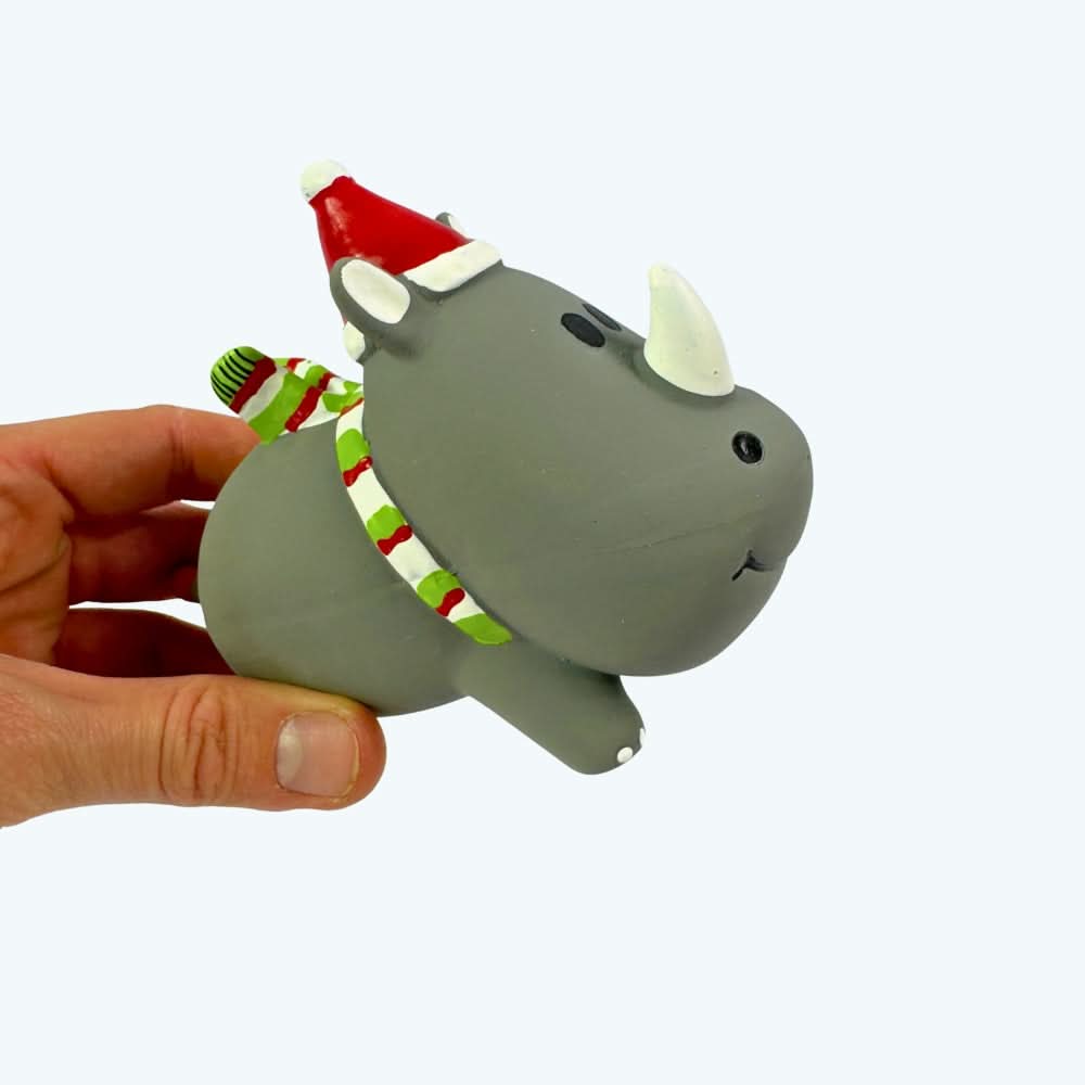Christmas Rhino Squeeky Latex Dog Toy