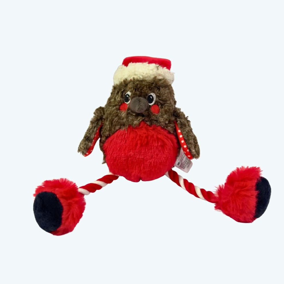 Robin Rocking Water Toy Christmas Robin Rope Dog Toy – Festive & Durable