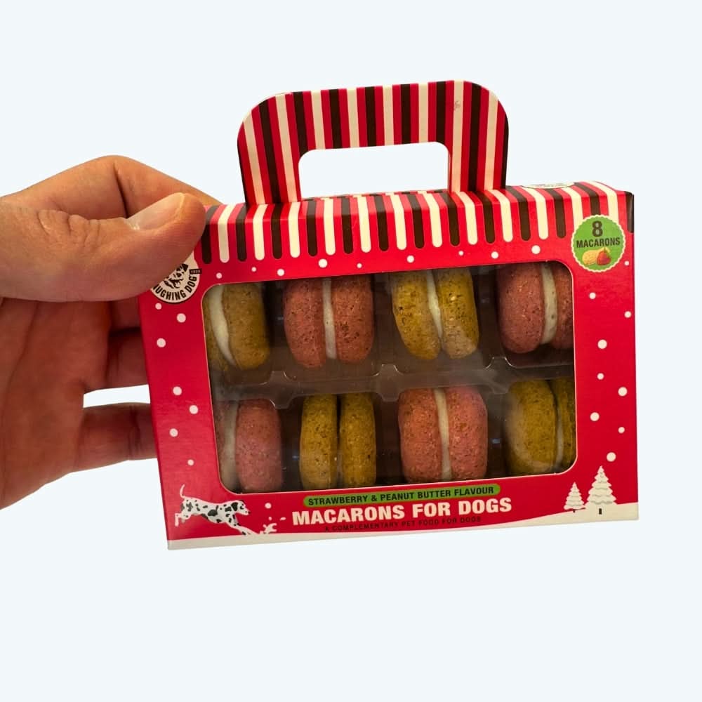 Christmas Strawberry and Peanut Butter Macarons for Dogs