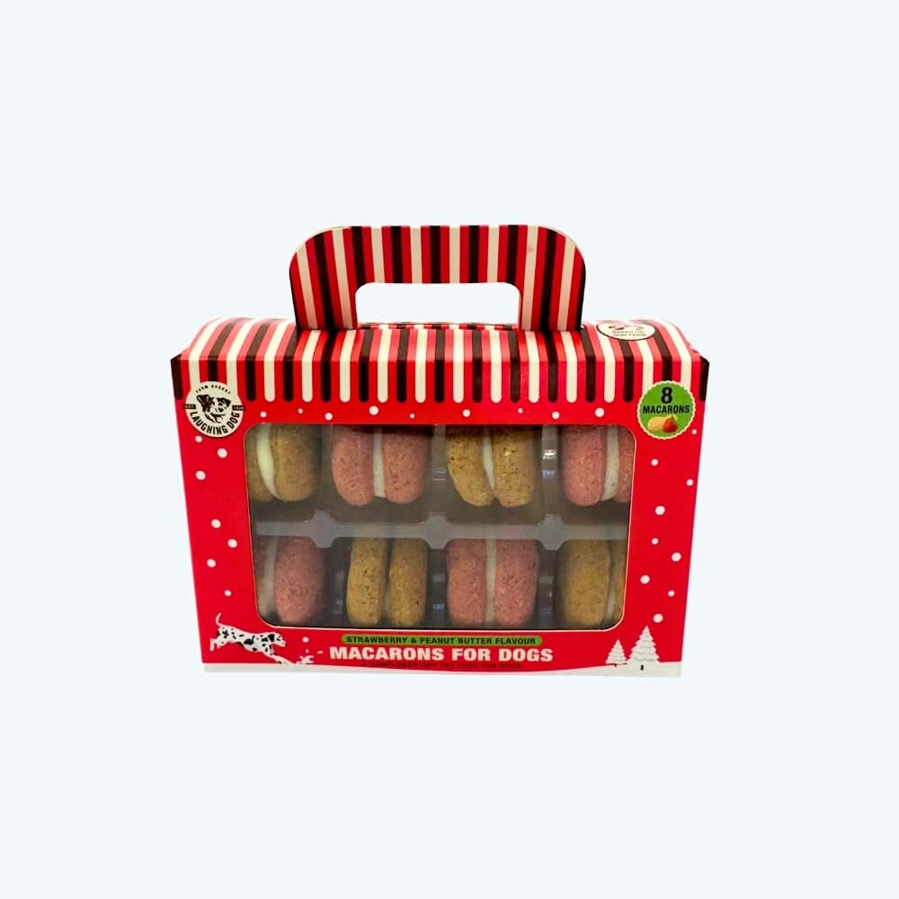 Christmas Strawberry and Peanut Butter Macarons for Dogs