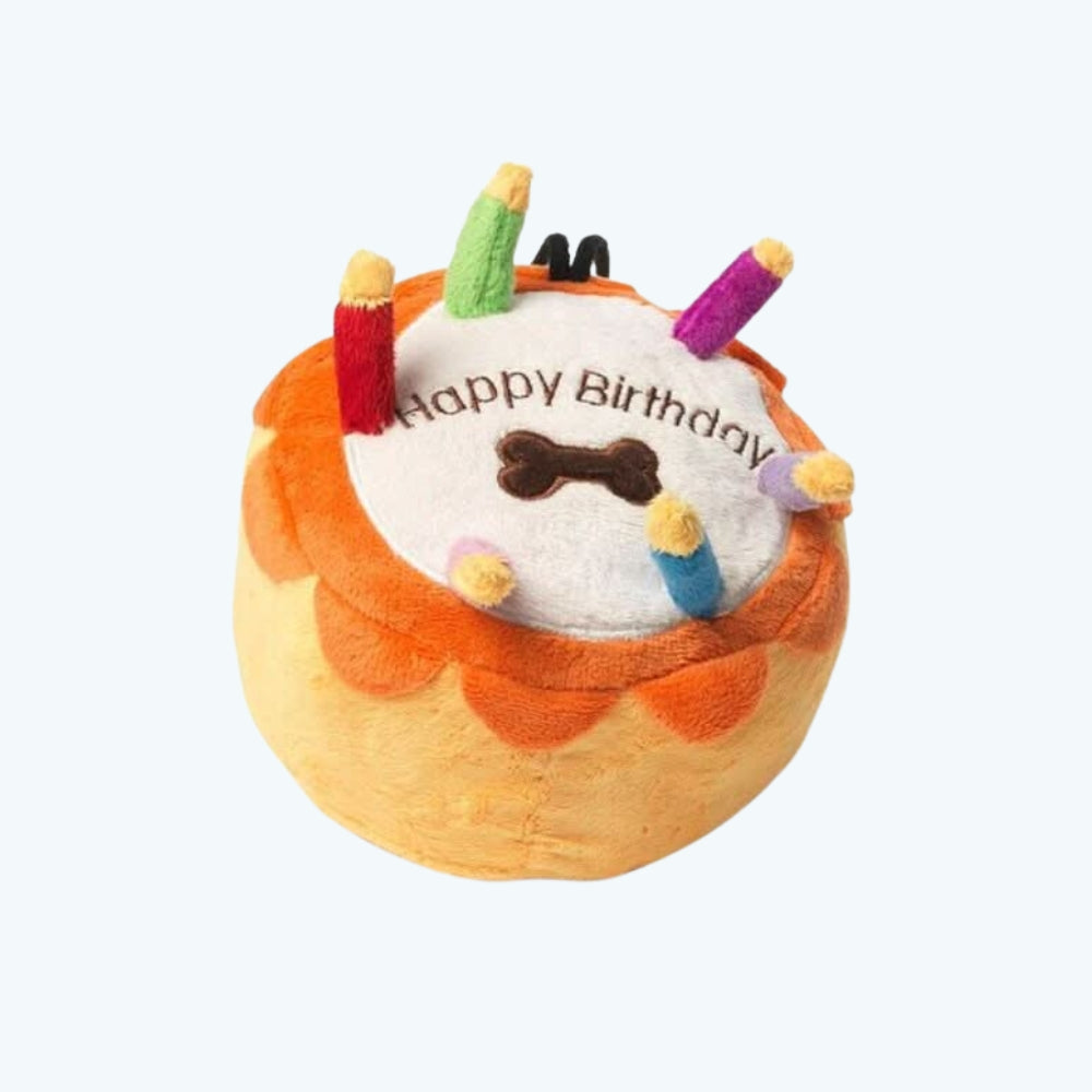 Plush Dog Birthday Cake Toy