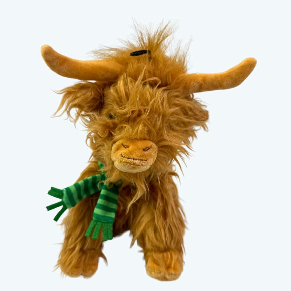 Festive Highland Cow Plush Dog Toy
