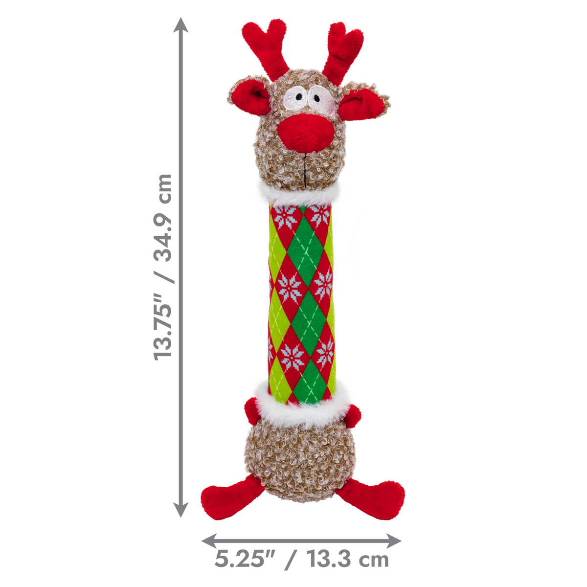 KONG Holiday Shakers™ Luvs Argyle Reindeer