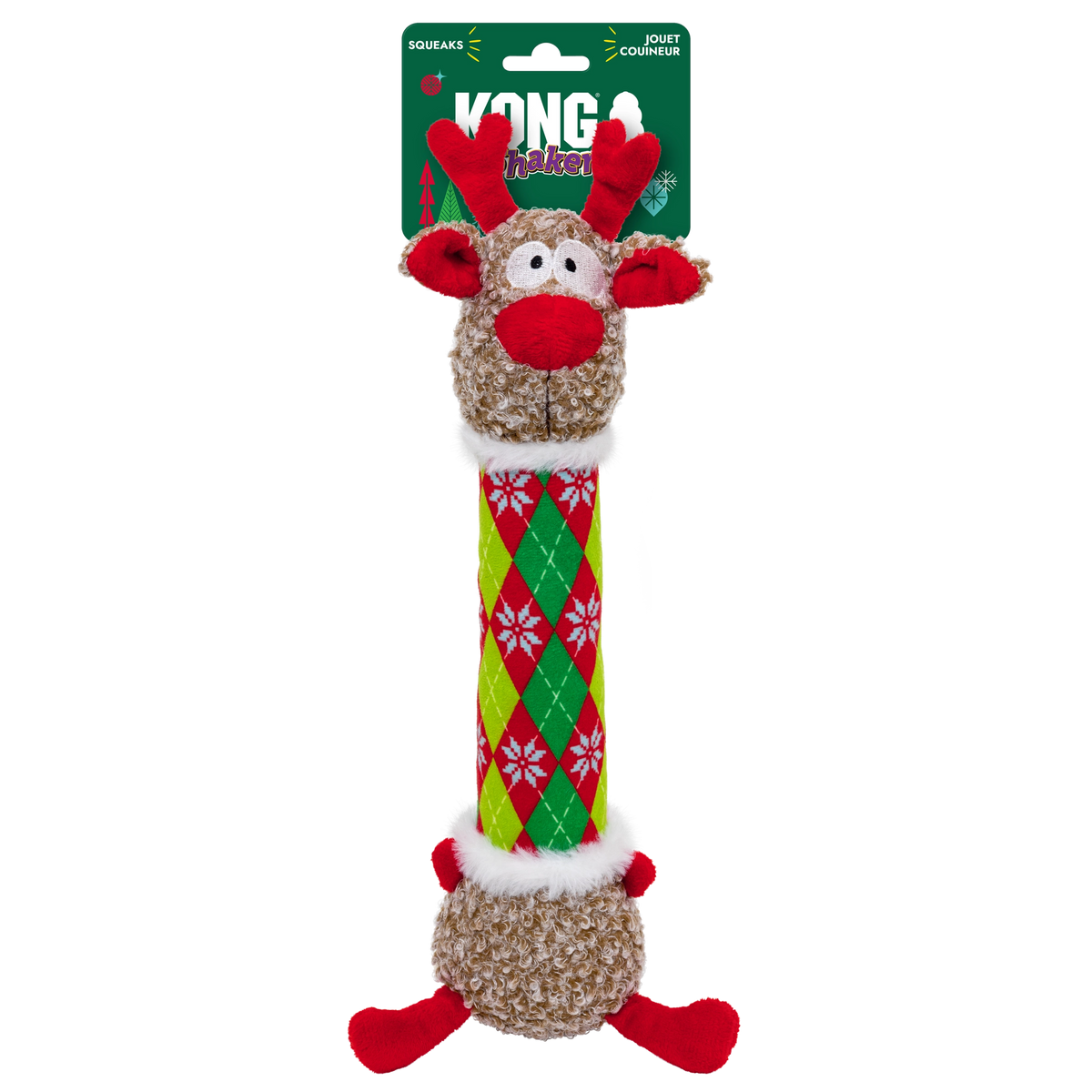 KONG Holiday Shakers™ Luvs Argyle Reindeer