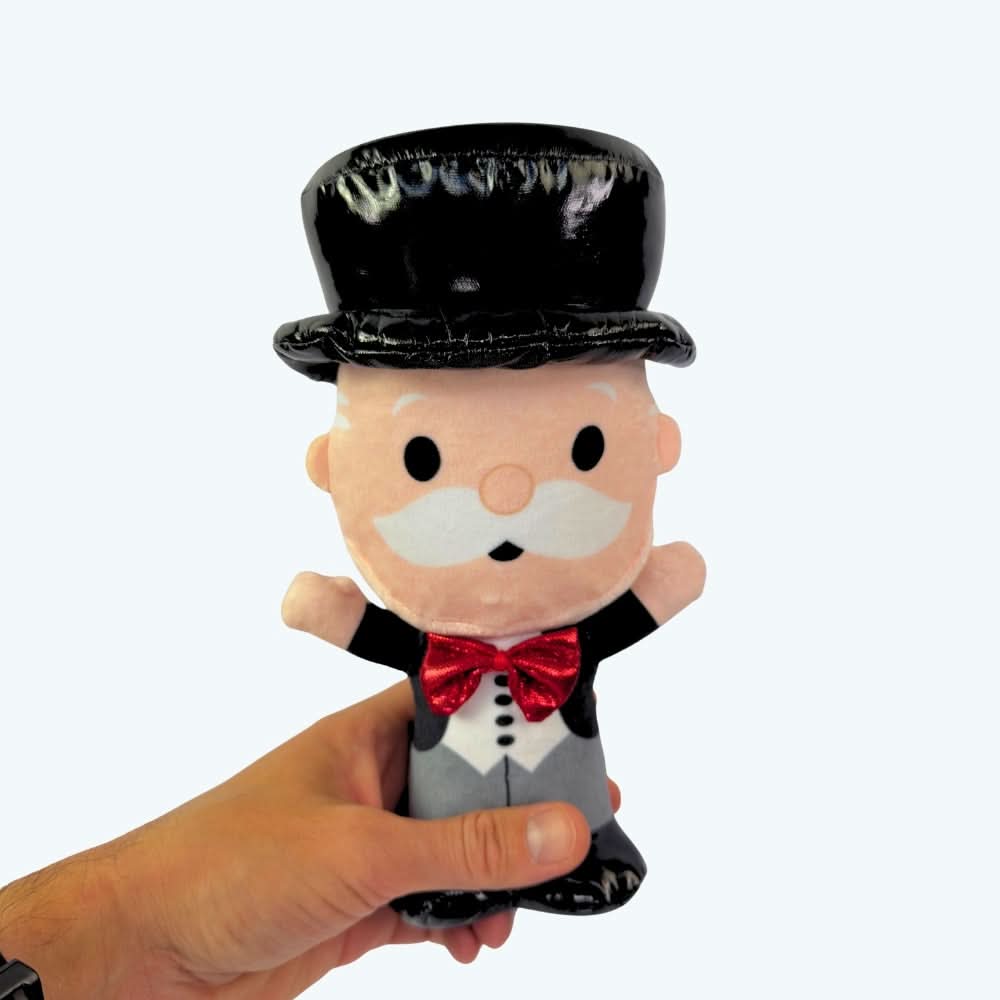 Mr Money Bags Monopoly Crinkle Plush Dog Toy