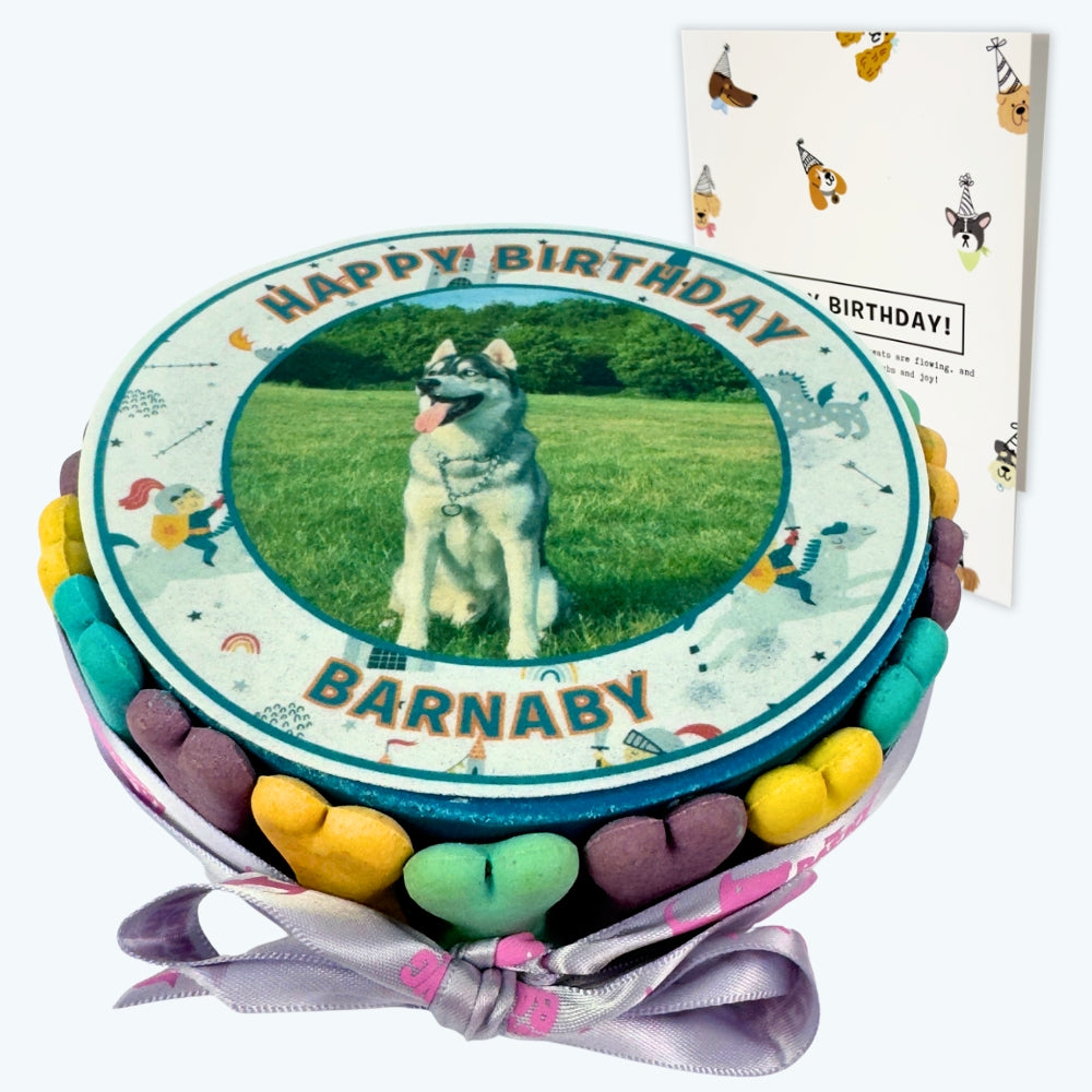 Pawty Prince Personalised Birthday Cake & Card