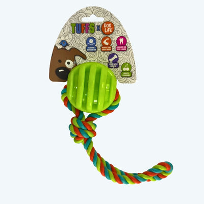 TPR Ball & Rope Tough Dog Toy
