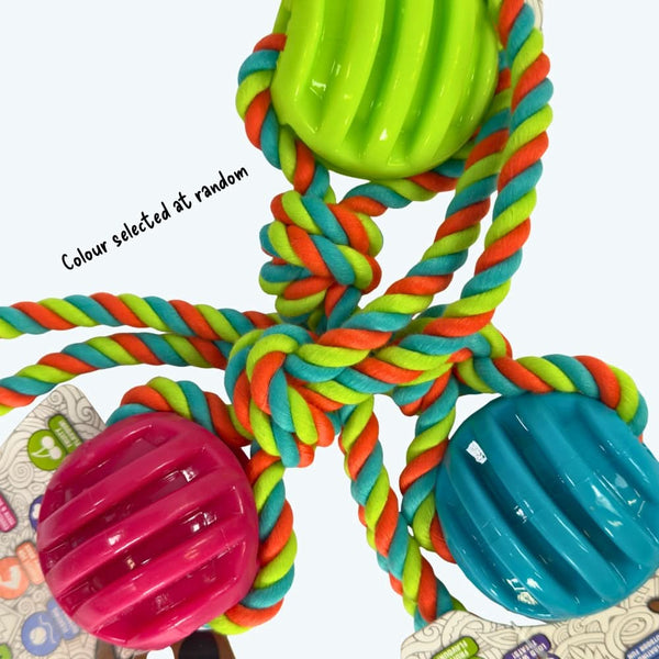 TPR Ball & Rope Dog Toy – James & Steel Tough Play