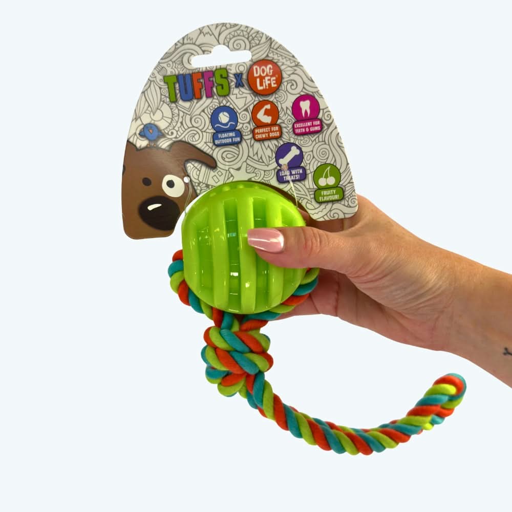 TPR Ball & Rope Tough Dog Toy