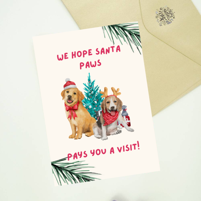 Santa Paws Edible Dog Christmas Card