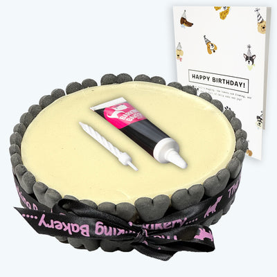 Dog Birthday Cake, Icing Pen & Card - White