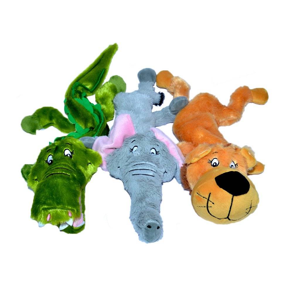 Wild Animal Crinkly Dog Toy