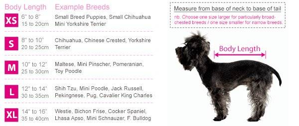 Dog Coat Size Guide