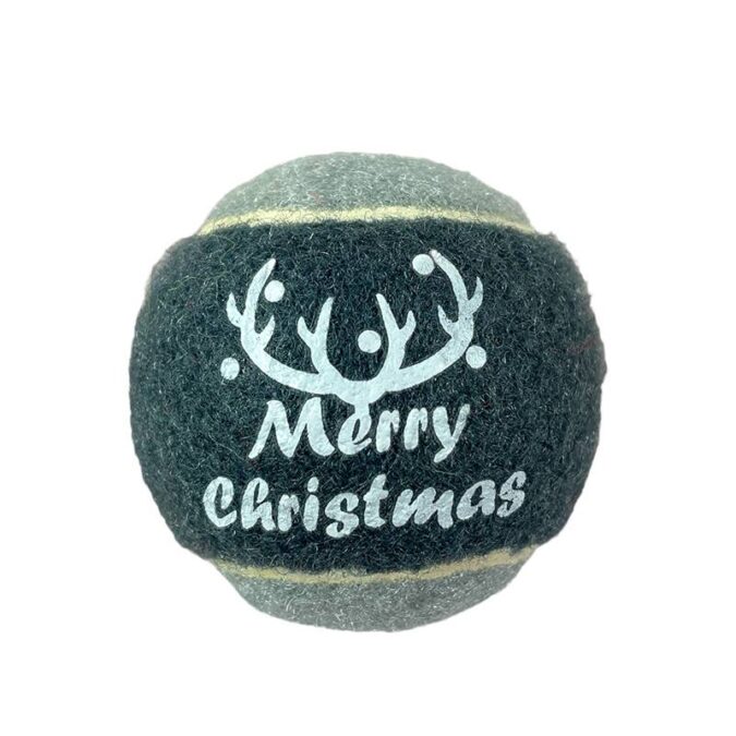 grey tennis christmas ball dogs