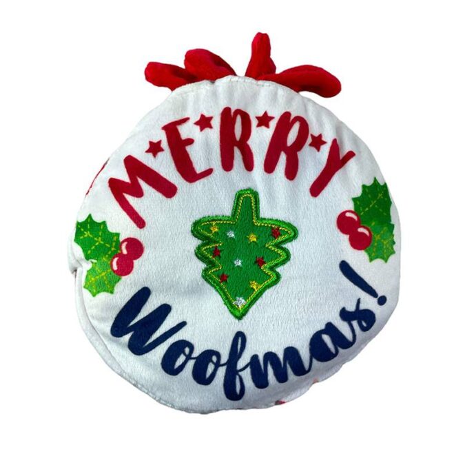 merry woofmas cake christmas dog toy