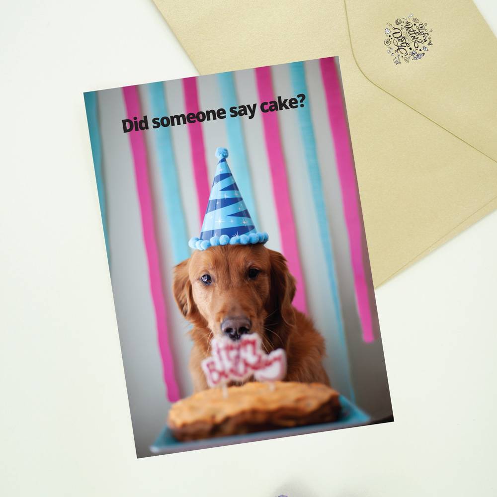 Edible dog birthday card