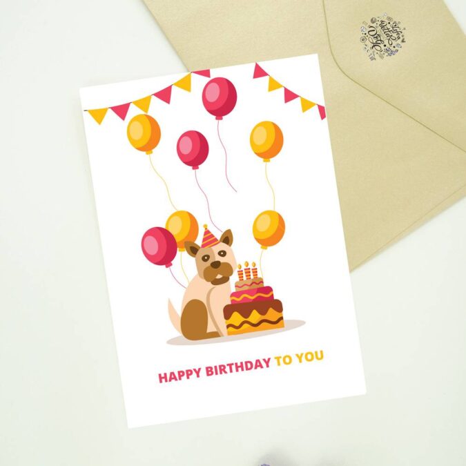 Edible dog birthday card